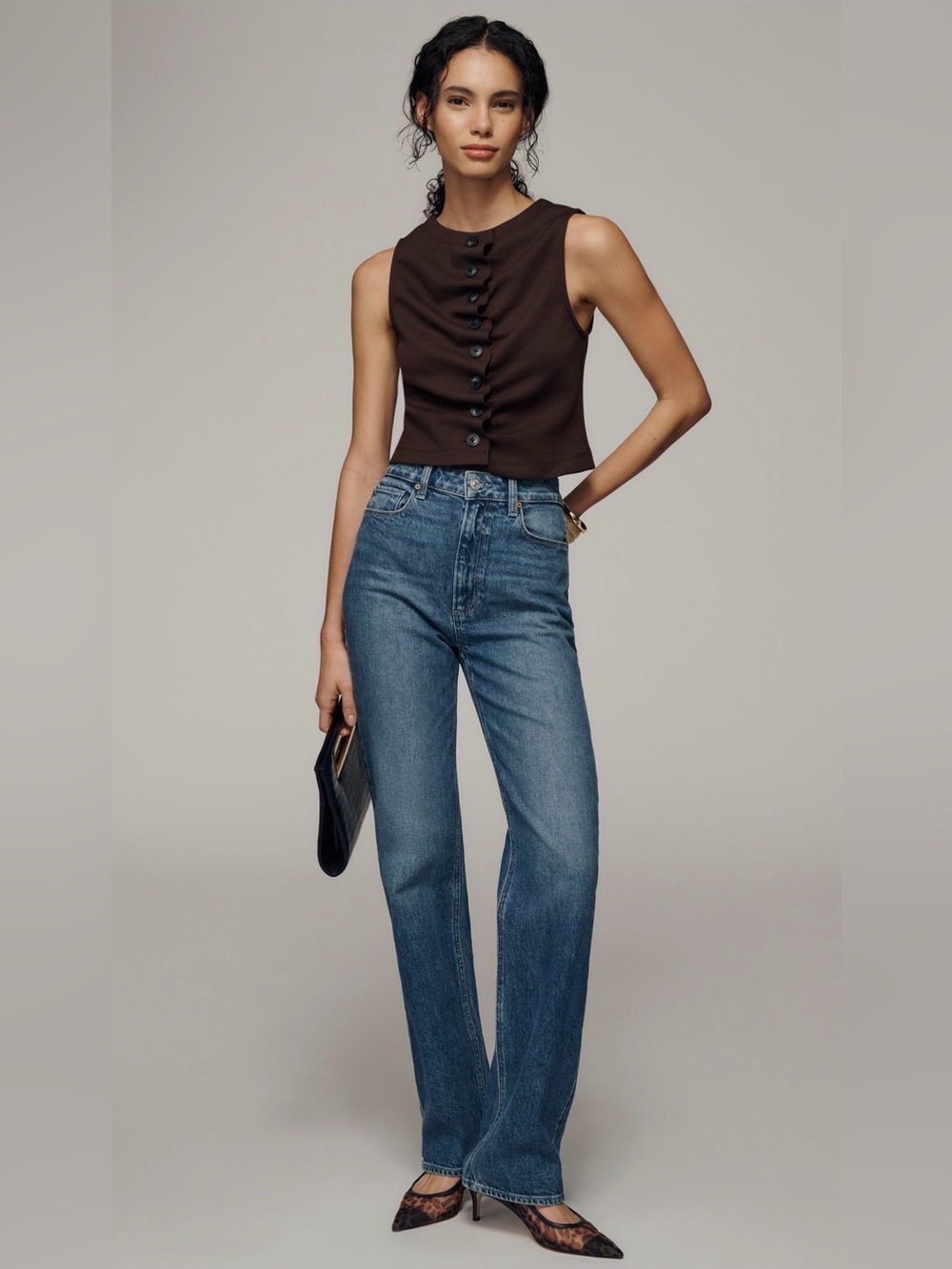 PAIGE| ‘Stevie’ High-Rise Straight Leg Jeans